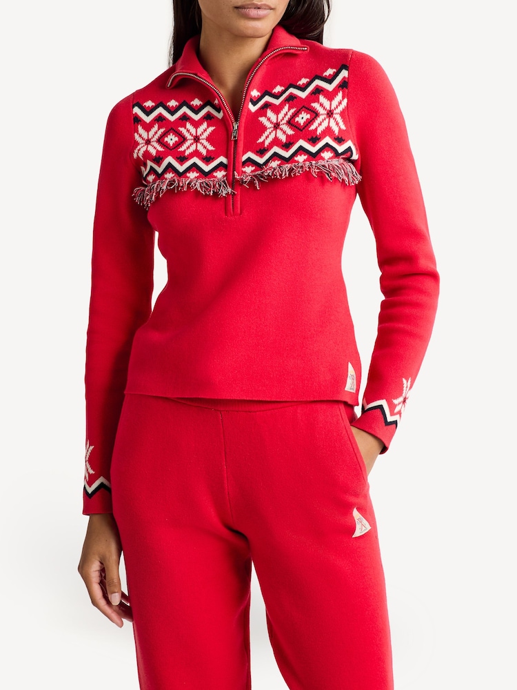The Upside Red Keystone Blanche Half Zip Sweater - Image 2 of 5