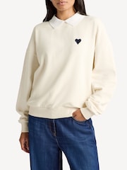 The Upside Natural Pascal Collared Crew Jumper - Image 2 of 4