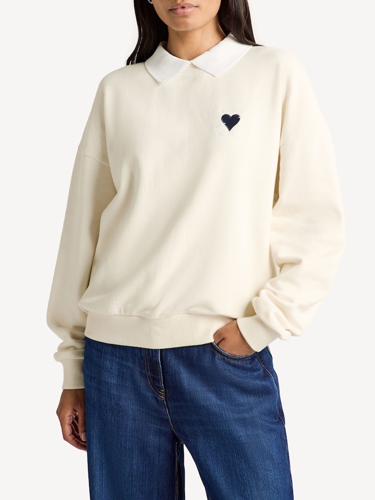 The Upside Natural Pascal Collared Crew Jumper - Image 2 of 4