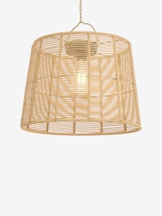 Natural Rattan effect Hanging Pendant Solar Outdoor Light - Image 4 of 5