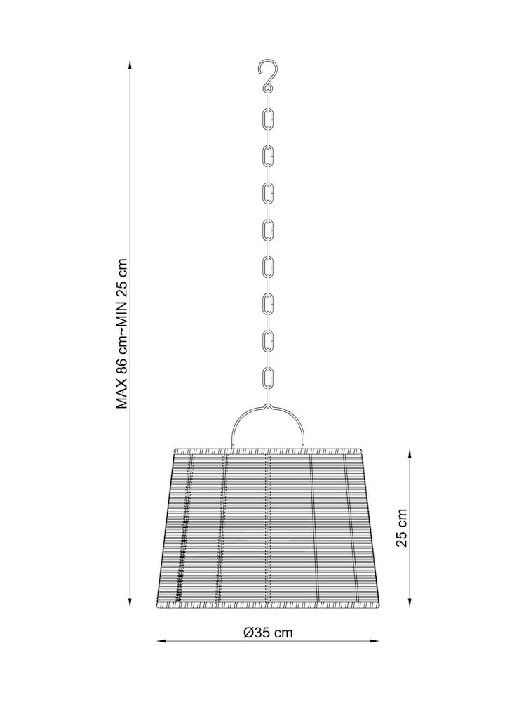 Natural Rattan effect Hanging Pendant Solar Outdoor Light - Image 5 of 5