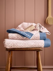 Joules Pink Leaf Trellis 100% Cotton Towel - Image 1 of 2