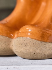 Dibor Orange Large Wellington Boots Planter - Image 2 of 5