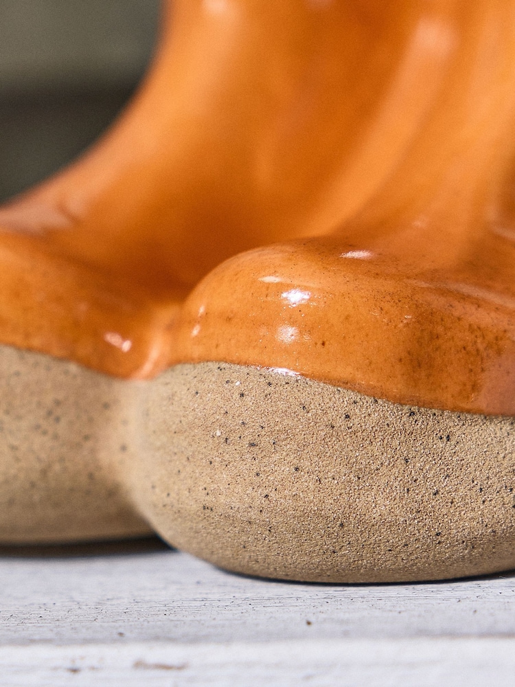 Dibor Orange Large Wellington Boots Planter - Image 2 of 5 Dibor Orange Large Wellington Boots Planter - Image 2 of 5