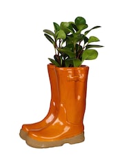 Dibor Orange Large Wellington Boots Planter - Image 5 of 5