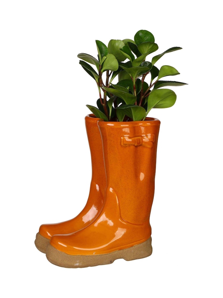 Dibor Orange Large Wellington Boots Planter - Image 5 of 5 Dibor Orange Large Wellington Boots Planter - Image 5 of 5