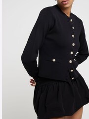 River Island Black Button Military Cardigan - Image 2 of 3