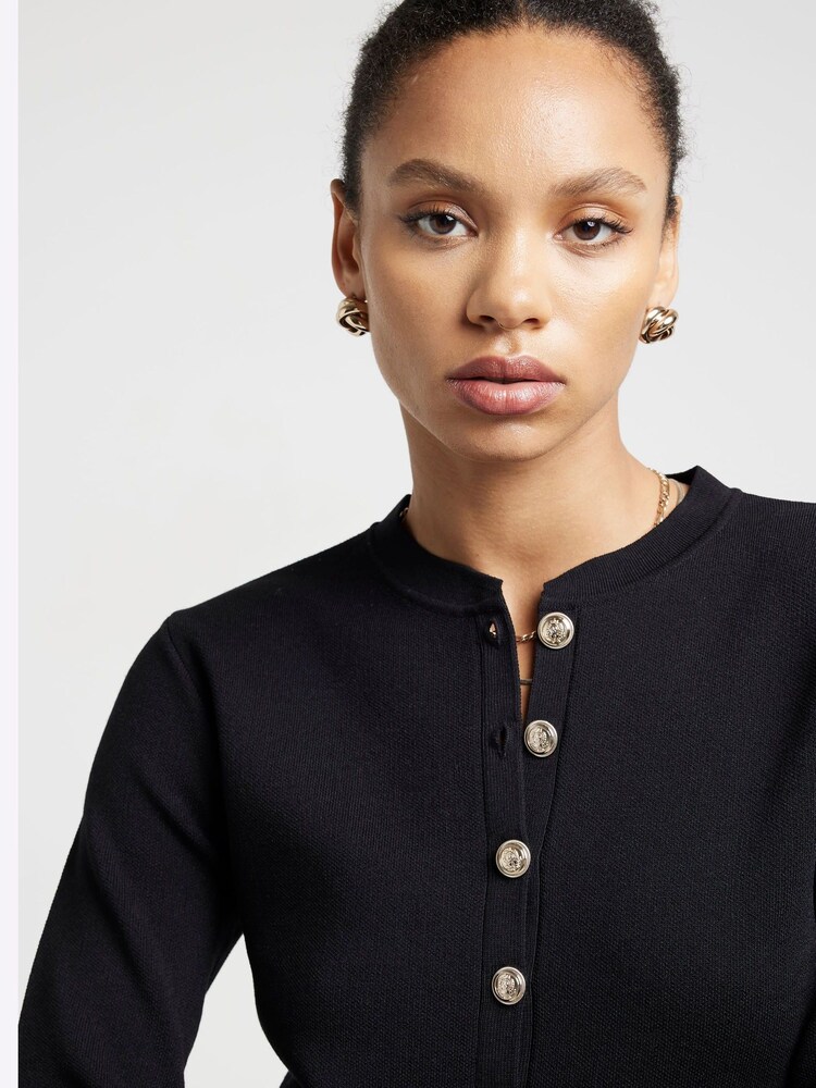 River Island Black Button Military Cardigan - Image 3 of 3