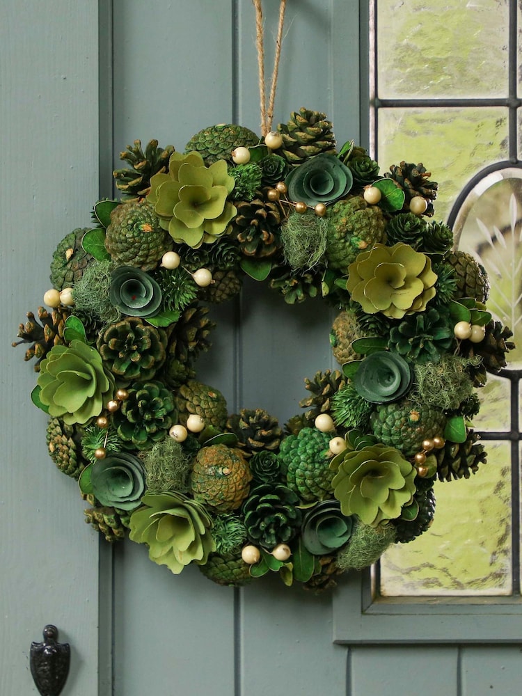 Dibor Green Hemlock Grove Wreath - Image 1 of 5