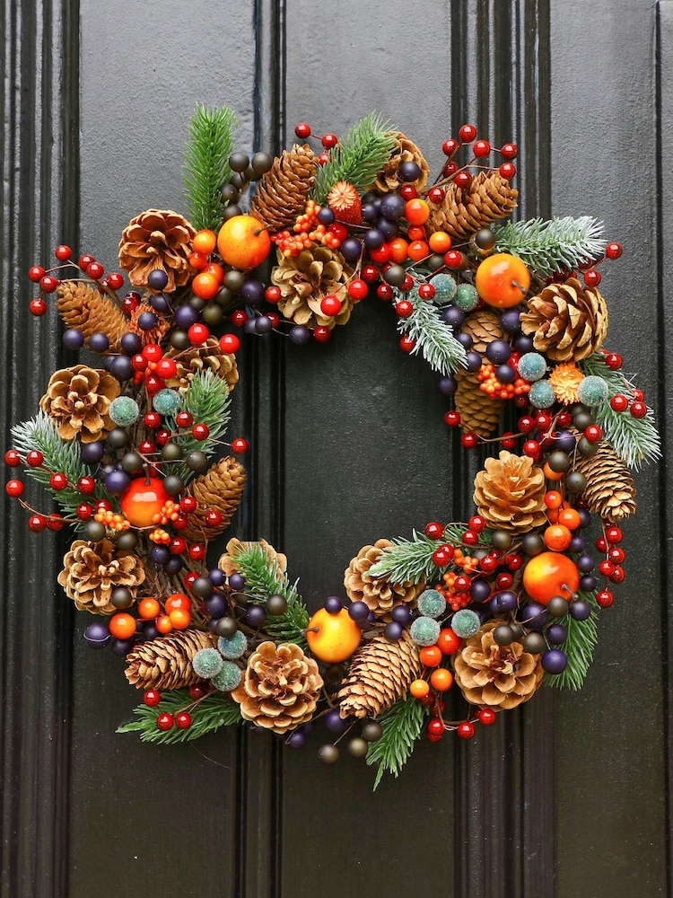 Dibor Orange Harvest Fruits Wreath - Image 1 of 6