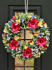 Dibor Green Rainbow of Colour Floral Wreath - Image 1 of 3