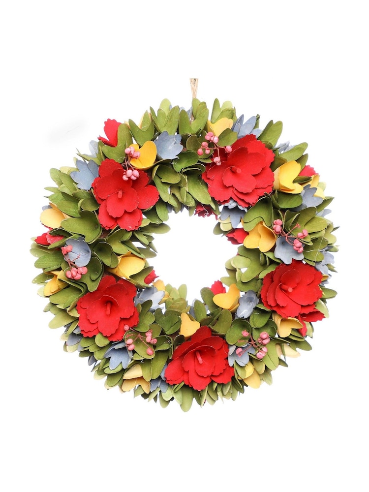 Dibor Green Rainbow of Colour Floral Wreath - Image 3 of 3