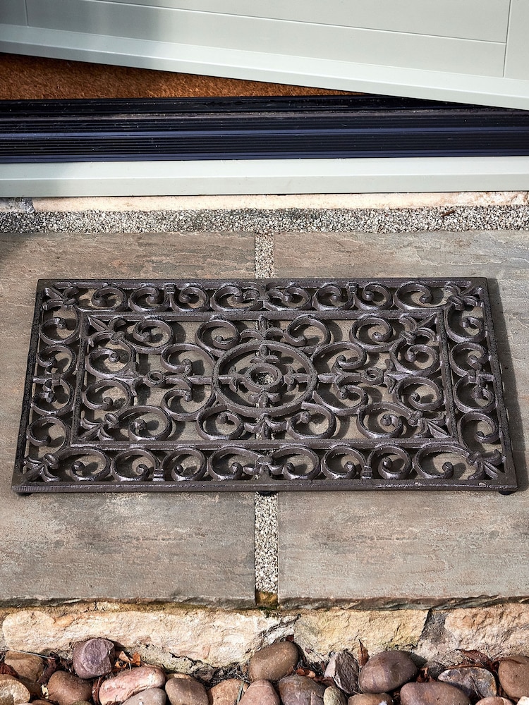 Dibor Brown Cast Iron Ornate Doormat - Image 1 of 5
