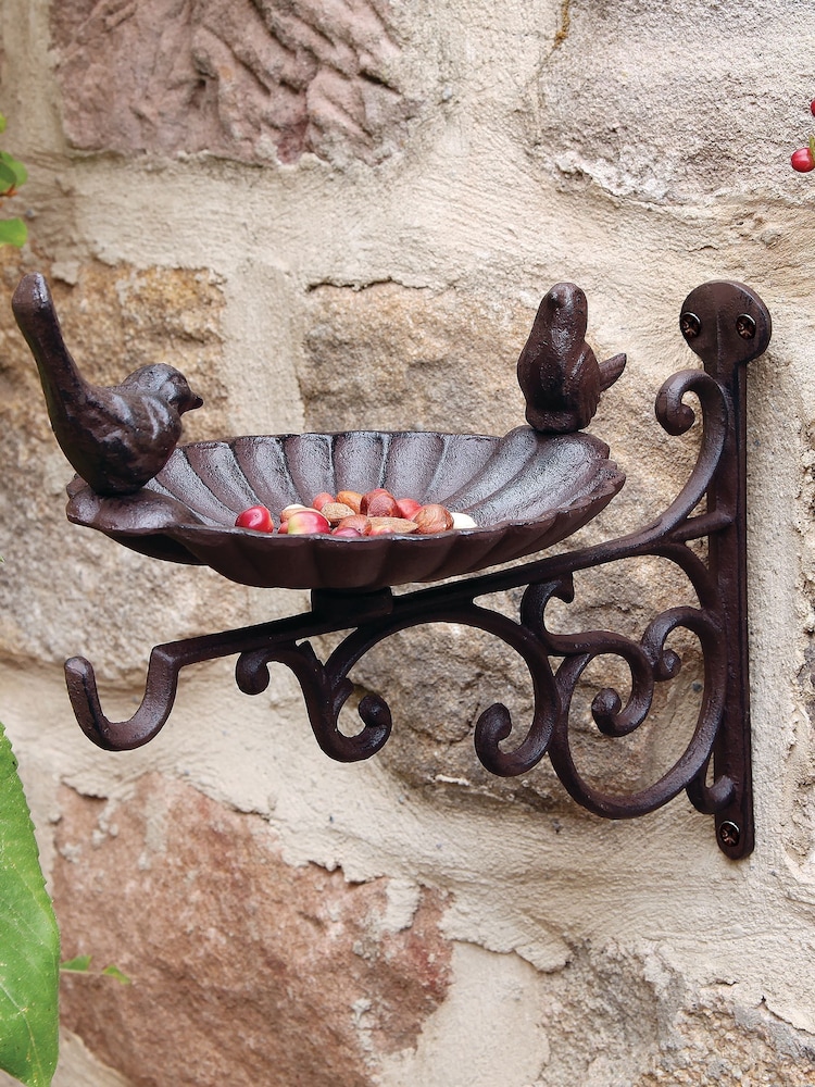 Dibor Brown Wall Mounted Bird Bath and Feeder - Image 1 of 6