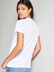Lipsy White 100% Cotton Round Neck Wear It With Love T-Shirt - Image 3 of 4