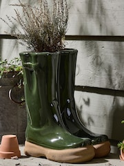 Dibor Green Large Wellington Boots Planter - Image 1 of 6
