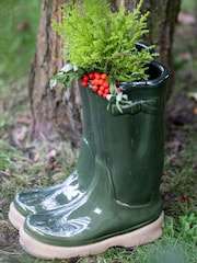 Dibor Green Large Wellington Boots Planter - Image 5 of 6