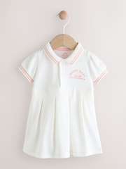 White/Pink Baby Tennis 100% Cotton Dress (0mths-2yrs) - Image 1 of 8