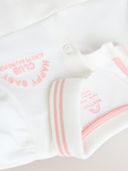 White/Pink Baby Tennis 100% Cotton Dress (0mths-2yrs) - Image 4 of 8