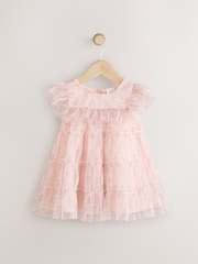 Pink Mesh Baby Dress (0mths-2yrs) - Image 1 of 6