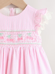 Pink Baby Embroidered Dress and Knickers 2 Piece Set (0mths-2yrs) - Image 4 of 9