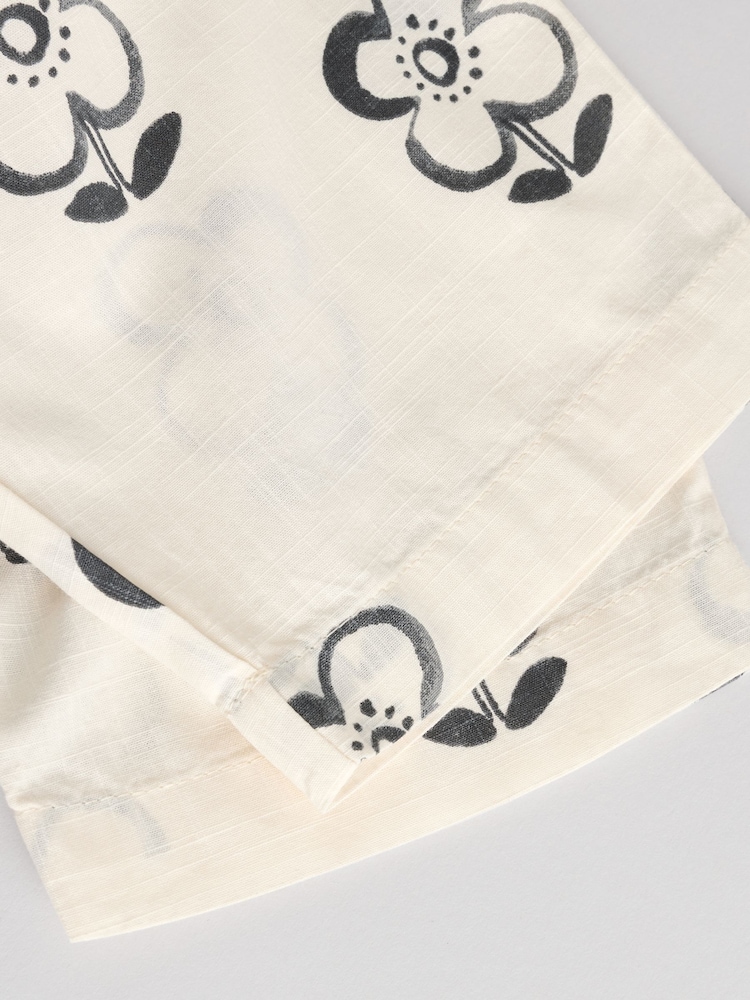 Black/White Floral Baby Printed Baby Sleeveless Top and Trouser 2 Piece Set (0mths-2yrs) - Image 11 of 11