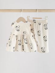 Black/White Floral Baby Printed Baby Sleeveless Top and Trouser 2 Piece Set (0mths-2yrs) - Image 2 of 11