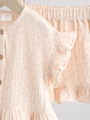 Beige Spot 100% Cotton Baby Shirt And Shorts Set (0mths-3yrs) - Image 7 of 12