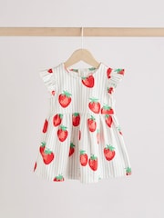 Red/ Blue Strawberry Gingham Print Jersey Baby Dresses 2 Pack (0mths-3yrs) - Image 3 of 9