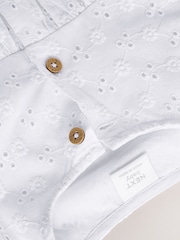 White Baby Broderie Woven Integral 100% Cotton Dress (0mths-2yrs) - Image 4 of 6
