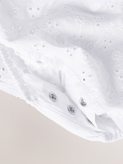 White Baby Broderie Woven Integral 100% Cotton Dress (0mths-2yrs) - Image 6 of 6