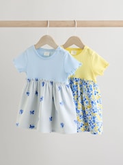Fleur bleue/jaune - Lot de peignoirs bébé en jersey 2 03ans) - Image 1 de 1