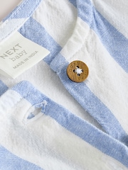 Blue/White Stripe Baby Broderie Woven Integral 100% Cotton Dress (0mths-2yrs) - Image 10 of 10