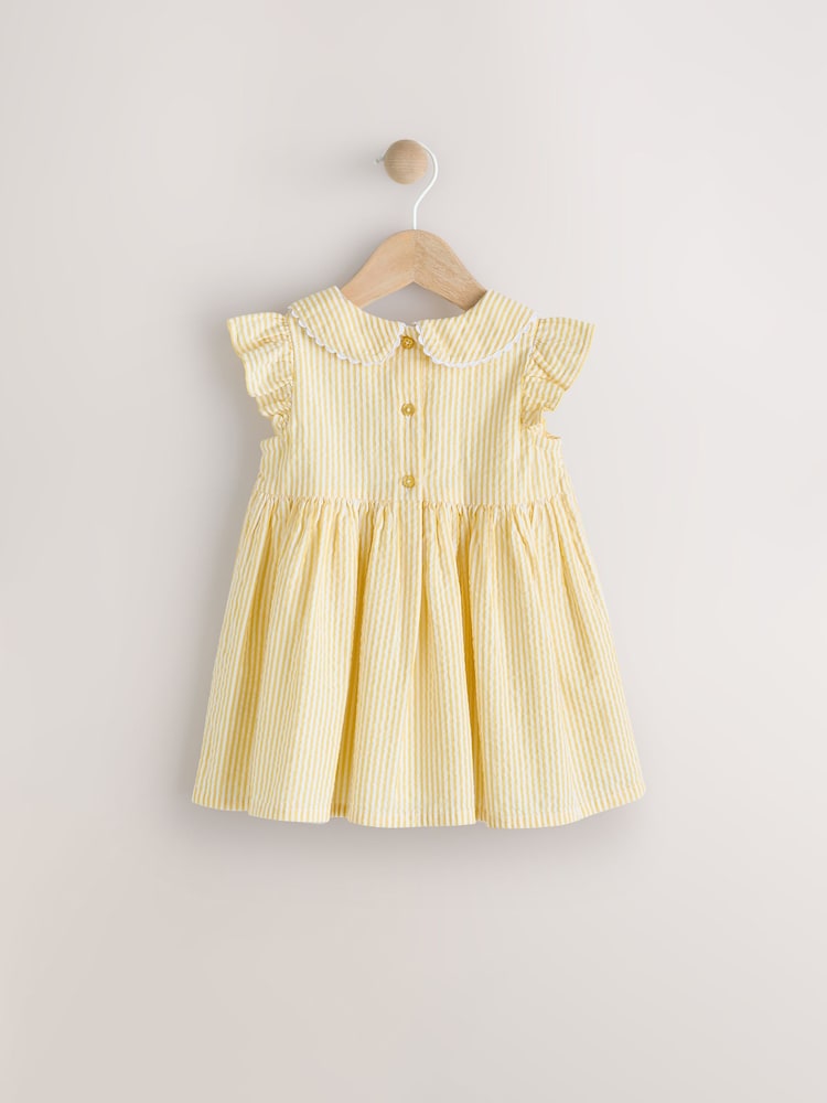 Yellow Baby 100% Cotton Embroidered Dress (0mths-2yrs) - Image 2 of 7