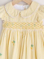 Yellow Baby 100% Cotton Embroidered Dress (0mths-2yrs) - Image 3 of 7