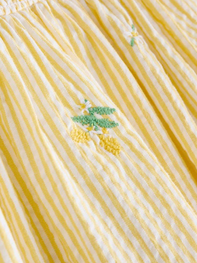 Yellow Baby 100% Cotton Embroidered Dress (0mths-2yrs) - Image 5 of 7