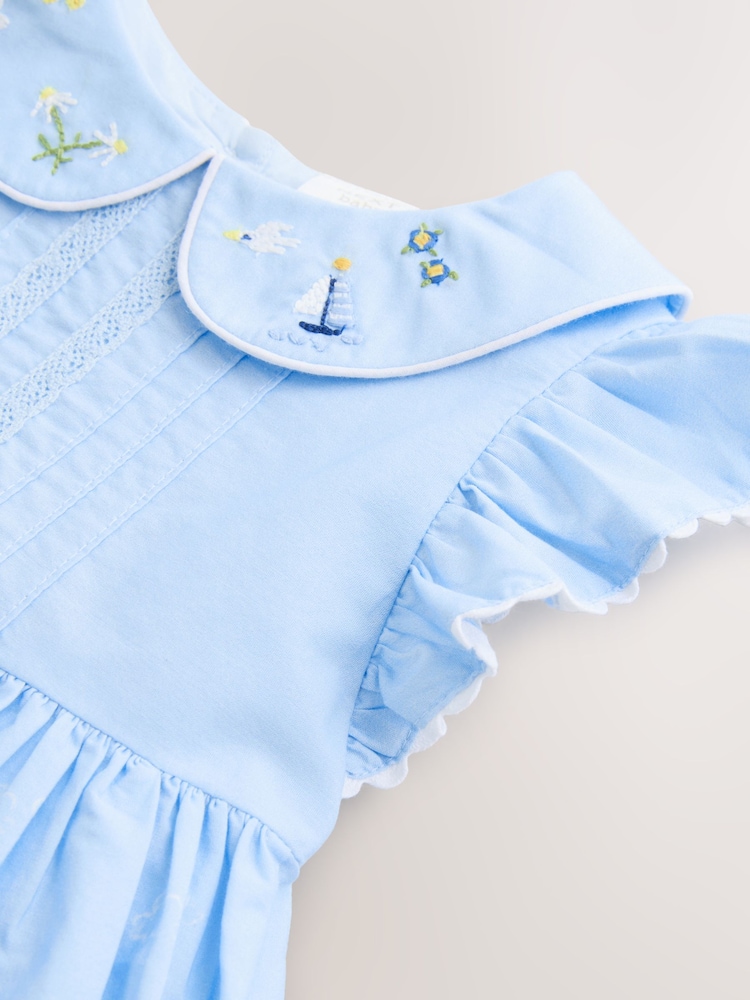 Blue and Yellow Scene Printed Baby Smock Dress (0mths-2yrs) - Image 5 of 6