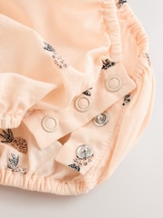 Monochrome Fruit Printed Baby Broderie Woven Integral 100% Cotton Dress (0mths-2yrs) - Image 8 of 8
