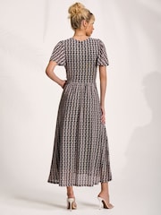 Jolie Moi Black Mesh Angel Sleeve Midaxi Dress - Image 2 of 6