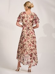 乳白色 - Jolie Moi Chiffon Angel Sleeve Midaxi Dress - 圖片 2/6