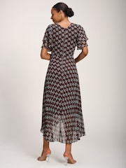 棕色 - Jolie Moi Chiffon Angel Sleeve Midaxi Dress - 圖片 2/6