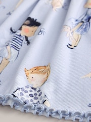Blue Bunny Long Sleeve Ribbed Dress (3mths-7yrs) - Image 4 of 4