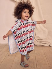 Red/Blue Cath Kidston 100% Cotton Towelling Poncho (9mths-6yrs) - Image 1 of 9