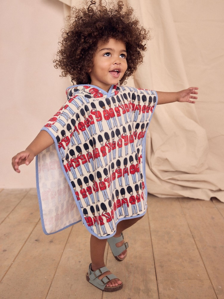 Red/Blue Cath Kidston 100% Cotton Towelling Poncho (9mths-6yrs) - Image 1 of 9