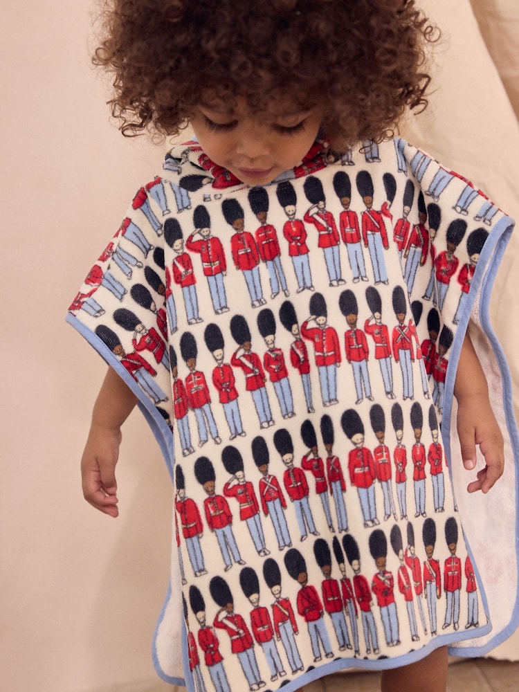 Rood/blauw - Cath Kidston 100% Cotton Towelling Poncho (9mths-6yrs) - Image 4 of 9