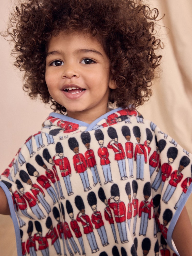 Rood/blauw - Cath Kidston 100% Cotton Towelling Poncho (9mths-6yrs) - Image 5 of 9
