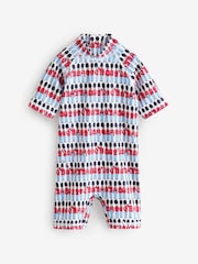 Red/Blue Cath Kidston Sunsafe All-In-One Swimsuit (3mths-7yrs) - Image 4 of 7