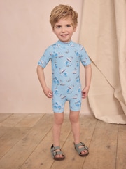 Blue Cath Kidston Sunsafe All-In-One Swimsuit (3mths-7yrs) - Image 1 of 8