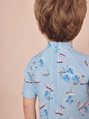 Blue Cath Kidston Sunsafe All-In-One Swimsuit (3mths-7yrs) - Image 4 of 8