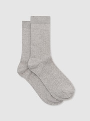 Marl gris - Chaussettes Reiss Felicia côtelées en coton mélangé - Image 1 de 3